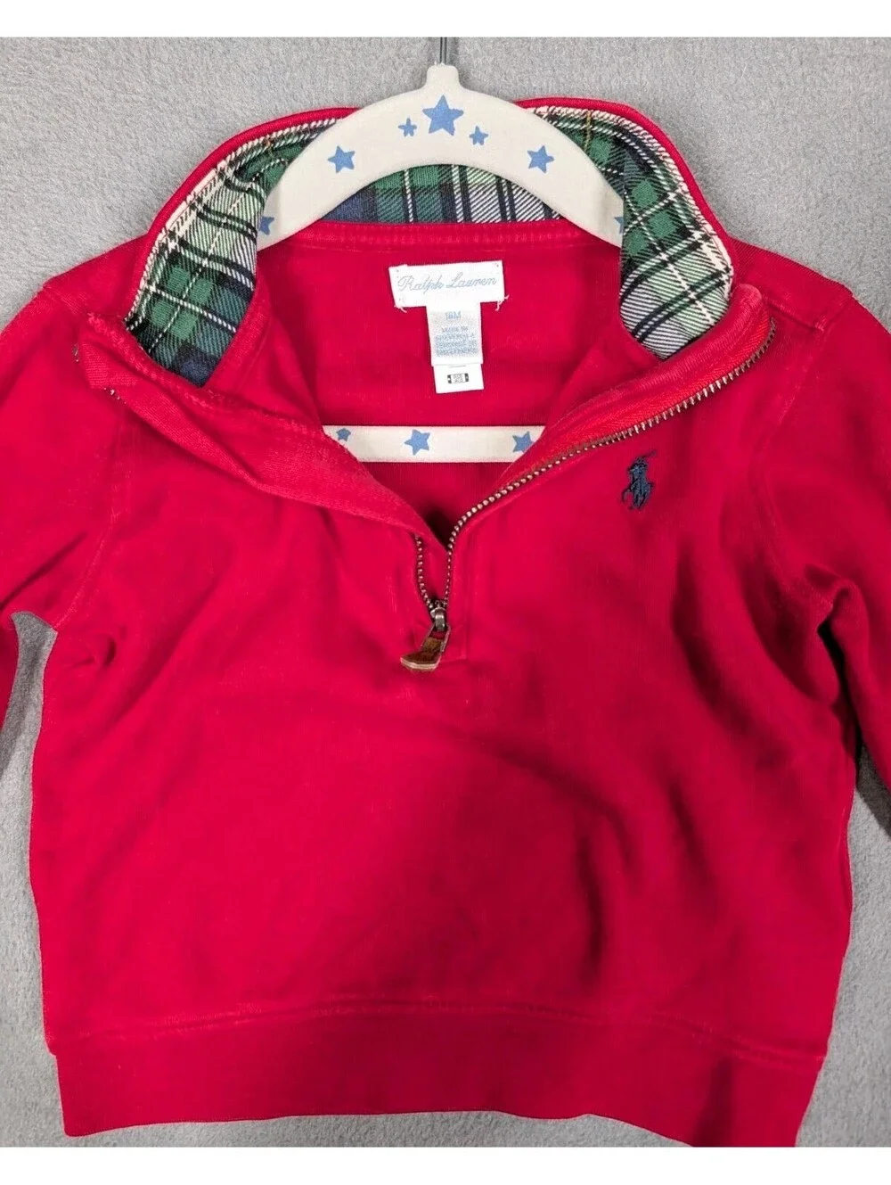 Polo Ralph Lauren Boys 18M Red Blue White 3pc Hoodie Shirt Pullover Clothing Lot